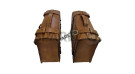 For Royal Enfield Goan Classic 350 Leather Pannier Bags Brown Tan With Mounting - SPAREZO For Royal Enfield Goan Classic 350 Leather Pannier Bags Brown Tan With Mounting - SPAREZO
